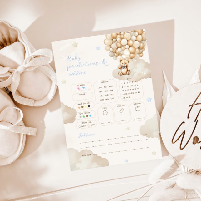 Invitación Predicciones Consejos Teddy Bear Juego de Baby Sho (Subido por el creador)