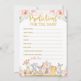 Invitación Predicciones de animales de la jungla rosada para 