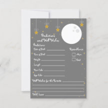 Predicciones de Baby Shower de Luna y Estrellas y 