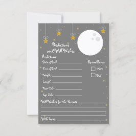 Invitación Predicciones de Baby Shower de Luna y Estrellas y