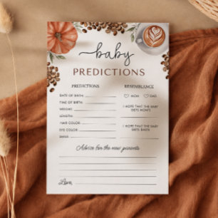 Invitación Predicciones de bebé en la fiesta de shower de caf