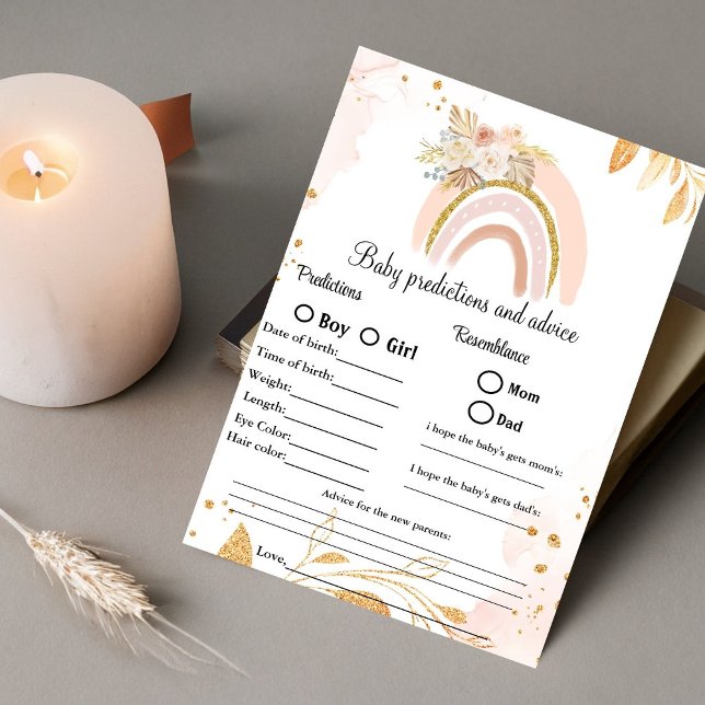 Invitación Predicciones de Boho y consejo juego de ducha para (Subido por el creador)