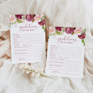 Invitación Predicciones de caída floral de Borgoña para la ta