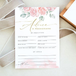 Invitación Predicciones de consejos para bebé con flores eleg