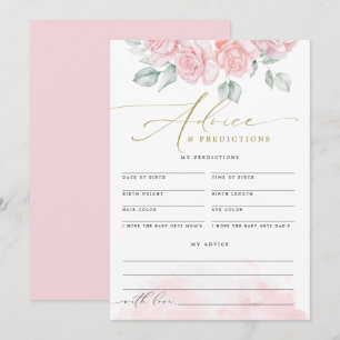 Invitación Predicciones de consejos para bebés florales GRACE