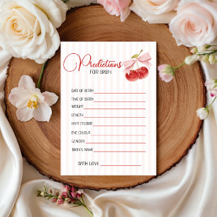 Invitación Predicciones para Baby Shower Cherry Coquette