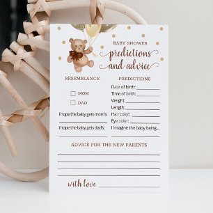 Invitación Predicciones para bebés y consejos para el osito d