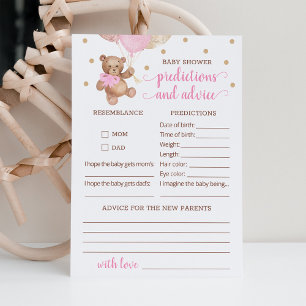 Invitación Predicciones para bebés y consejos para el osito d