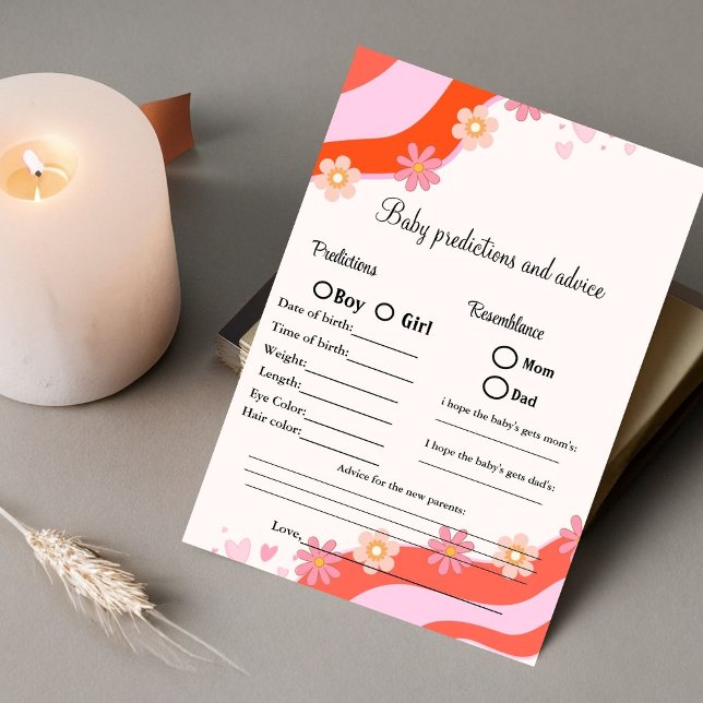 Invitación Predicciones retro y consejo juego de ducha para b (Subido por el creador)