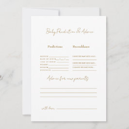 Invitación Predicciones simples de niños con texto dorado