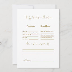 Invitación Predicciones simples de niños con texto dorado