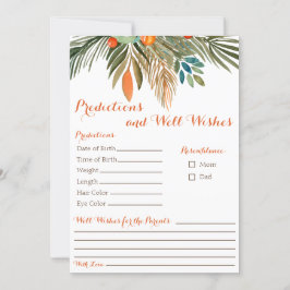 Invitación Predicciones y buenos deseos Naranja de Baby Showe