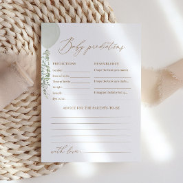 Invitación Predicciones y consejos de Baby Shower sobre globo