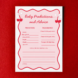 Invitación Predicciones y Consejos para Bebés en Baby Shower 