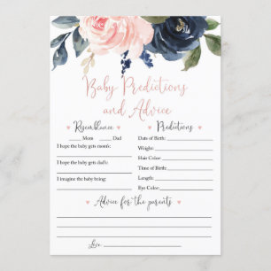 Invitación Predicciones y consejos para bebés florales en Rub