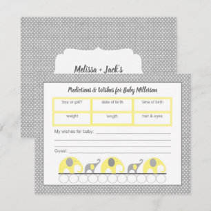 Invitación Predicciones y deseos de Baby Shower - neutrales