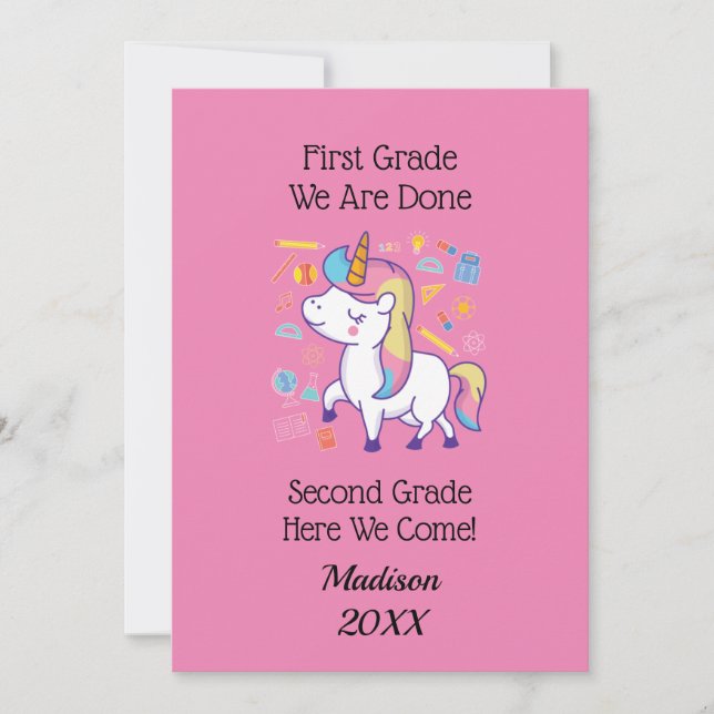 Invitación Preescolar Kindergarten Escuela Primaria Pasar (Anverso)