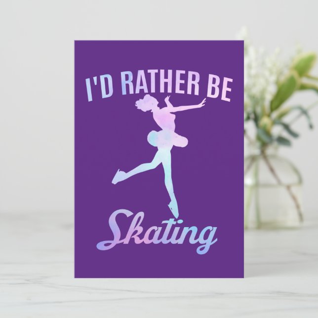 Invitación Preferiría estar patinando (Anverso de pie)