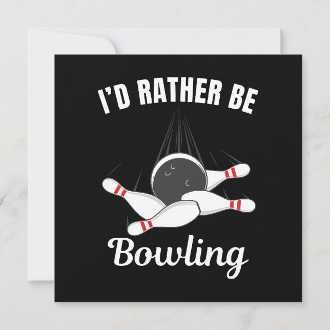 Invitación Prefiero ir a jugar bolos (Anverso)