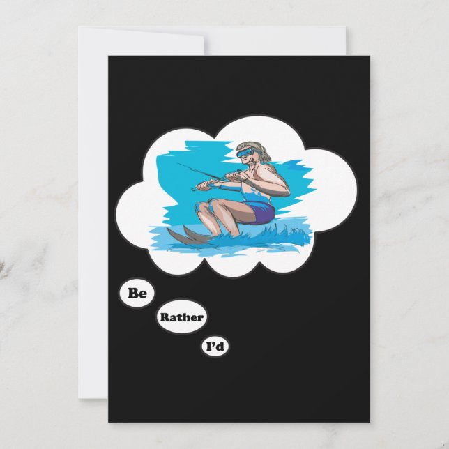 Invitación Prefiero ser esquí acuático (Anverso)