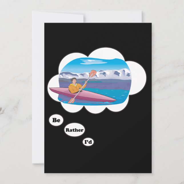 Invitación Prefiero ser kayak (Anverso)