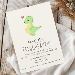 Invitación Preggosauro Cute Dinosaurio Bebé ducha