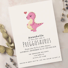 Invitación Preggosauro Cute Funny Dinosaur Baby Ducha