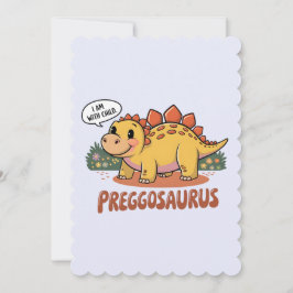 Invitación Preggosaurus Estoy Embarazada Embarazo Dinosaurio