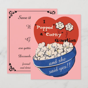 Invitación Pregunta de Palomitas de Maíz, Monada Retro Guarda