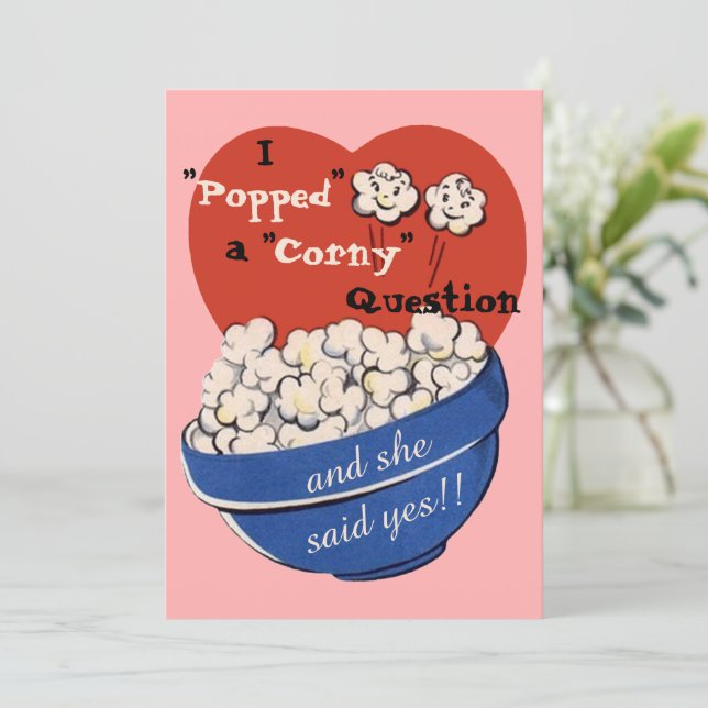 Invitación Pregunta Tonta de Palomitas, Lindo Aviso de Guarda (Anverso de pie)