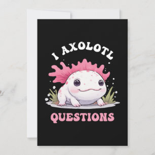 Invitación Preguntas Divertidas de Ajolote Cute Ajolotes Kawa