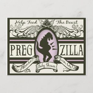 Invitación Pregzilla Baby Shower