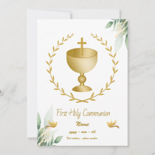 Invitación Première Communion - Calisse Croix d'Or