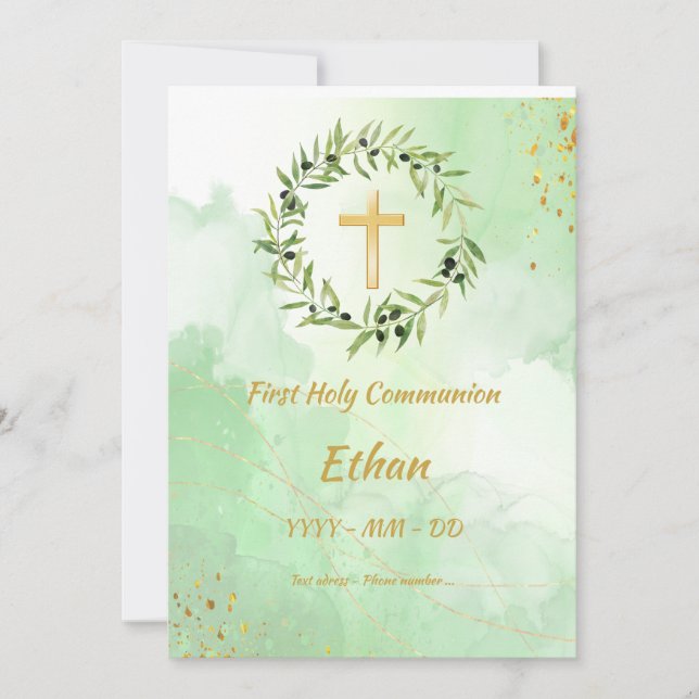 Invitación Première Communion - Ólivier cercle (Anverso)