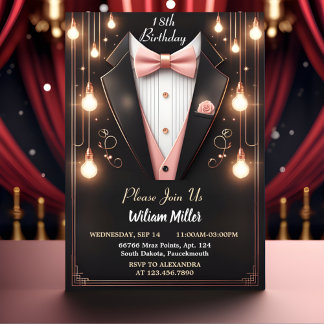 Invitación Premio Demanda de Moda Hombres Tuxedo Adulto 18 Añ