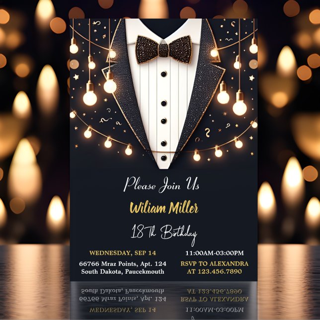 Invitación Premio moda Y Traje Hombres Tuxedo Adulto 18 Años (Subido por el creador)