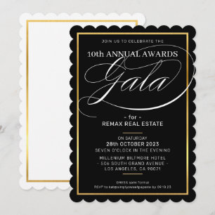 Invitación PREMIOS GALA DINNER negocios modernos oro negro In