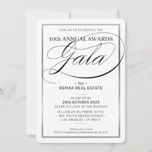 Invitación PREMIOS GALA DINNER negocios modernos plata negro