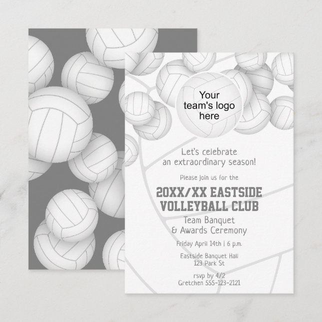 Invitación premios sencillos de fin de temporada de voleibol  (Anverso / Reverso)