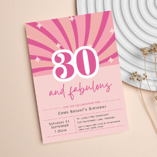 Invitación Premium, 30 y Fabuloso Rosa Retro