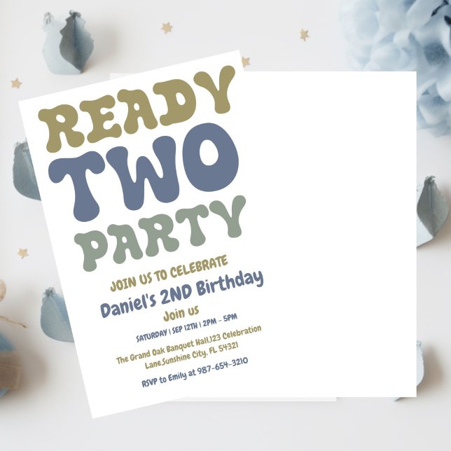 Invitación Preparado Dos Fiestas, Boy Second Birday Party (Subido por el creador)