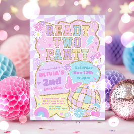 Invitación Preparado Dos Fiestas Groovy Preppy Varsity Segund