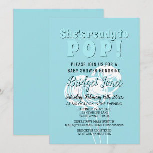 Invitación Preparado para abrir globos de álamos de bebé, duc