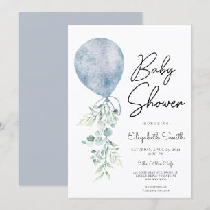 Invitación Preparado para la vegetación azul Baby Boy Shower