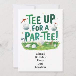 Invitación Preparar tee de golf para la fiesta de Par Tee Gol
