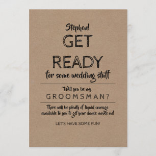 Invitación Prepárate - Funny Groomsman Propuesta
