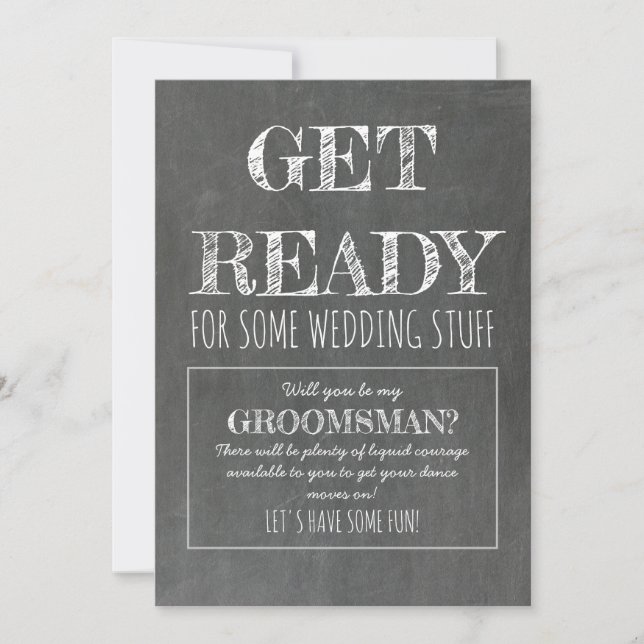 Invitación Prepárate - Funny Groomsman Propuesta (Anverso)