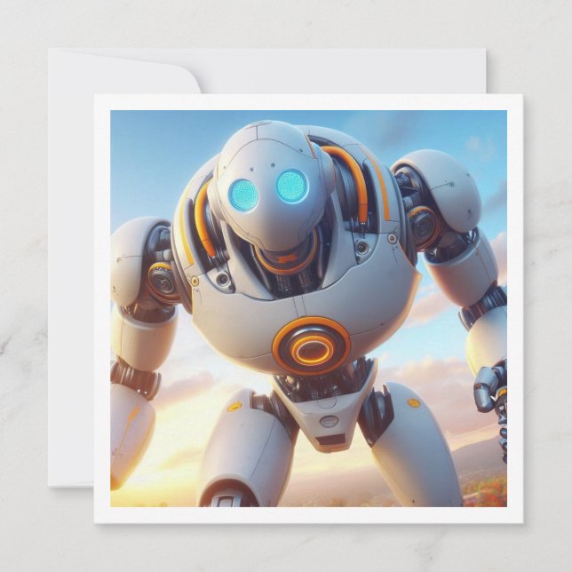 Invitación Preparémonos para el cumpleaños de los robots, el  (Anverso)