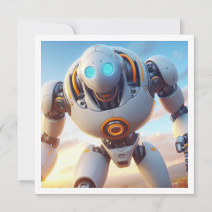 Invitación Preparémonos para el cumpleaños de los robots, el 