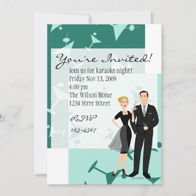 Invitación ¡Preparen Su Martinis! (Anverso)